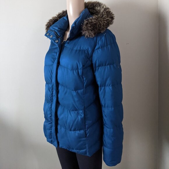 Tommy Hilfiger down puffer winter blue jacket coat, women's large - Picture 3 of 8